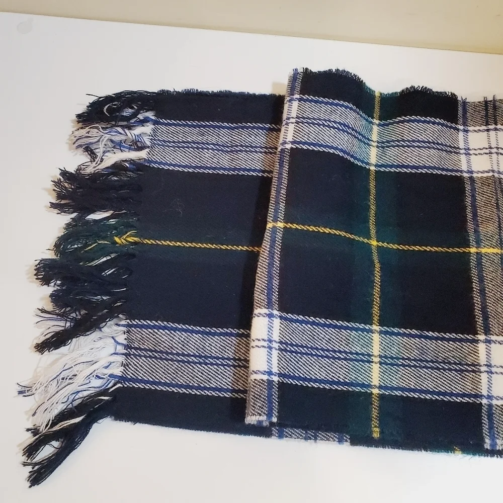 Pierre Cardin Ubisex Plaid Fringe  scarf